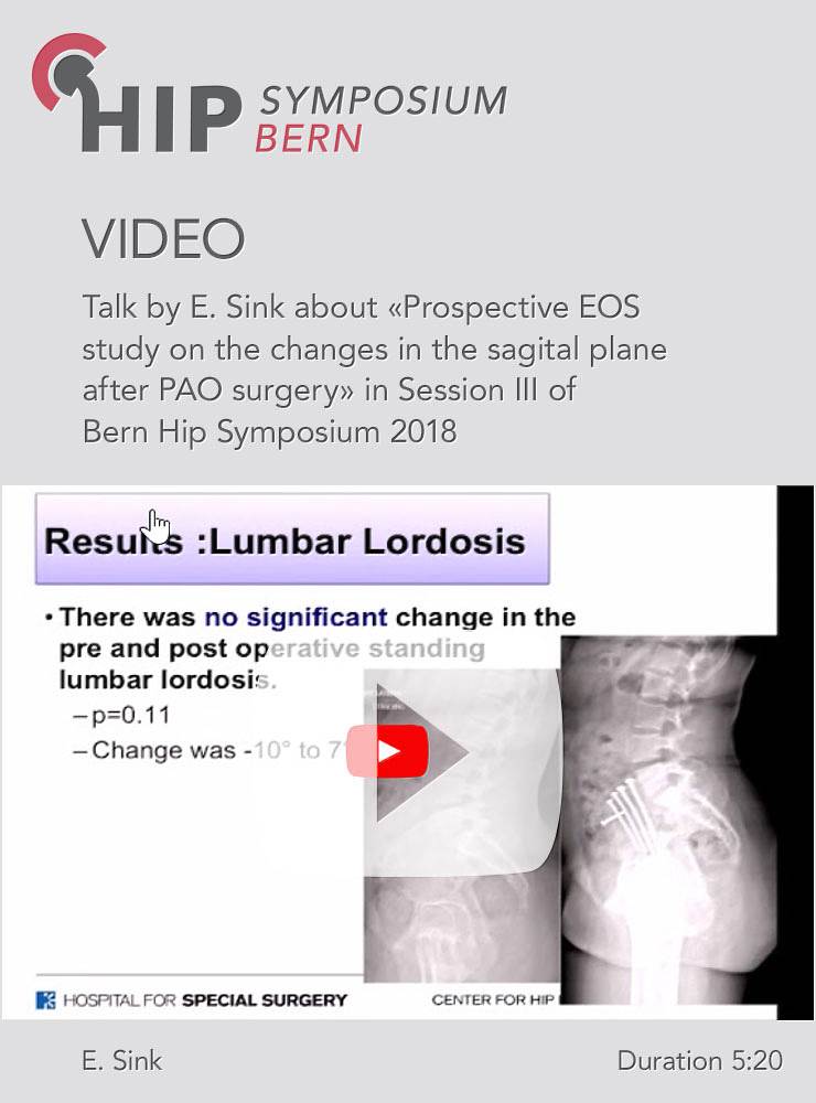 E. Sink - Prospective EOS study on changes in the sagital plane after PAO surgery - Hip Symposium 2018