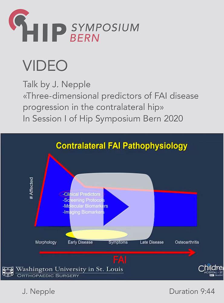 Three-dimensional predictors of FAI disease progression in the contralateral hip / Jeffrey Nepple
