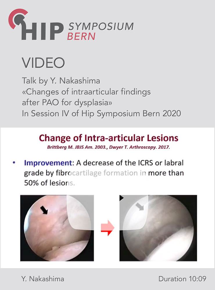 Changes of intraarticular findings after PAO for dysplasia / Y. Nakashima