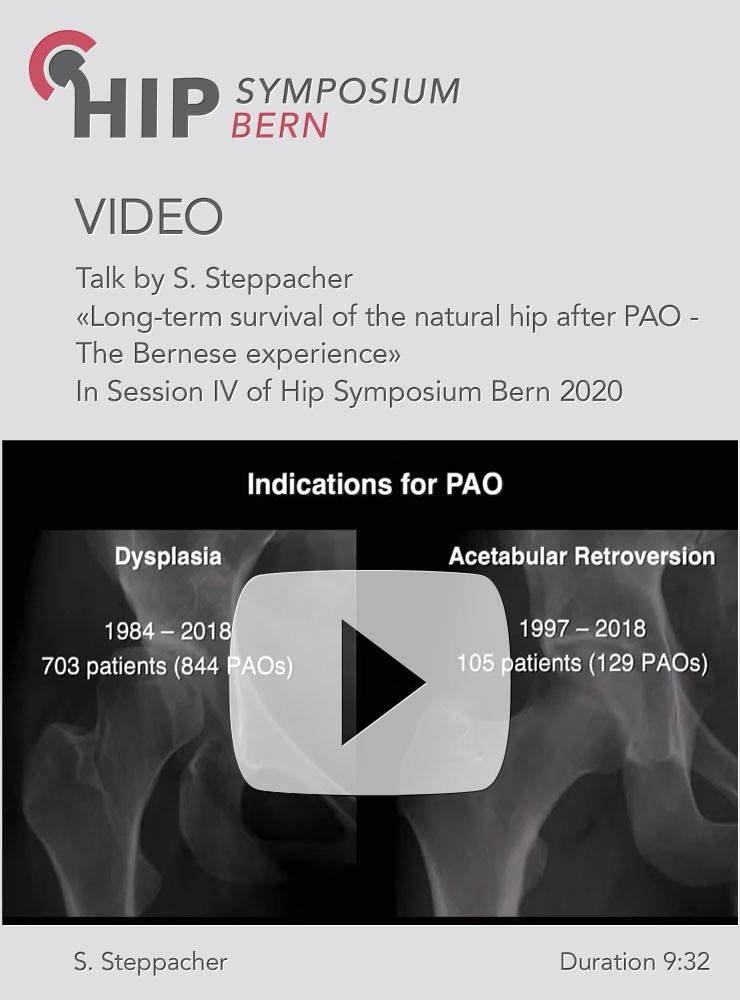 Long-term survival of the natural hip after PAO - The Bernese experience / S. Steppacher